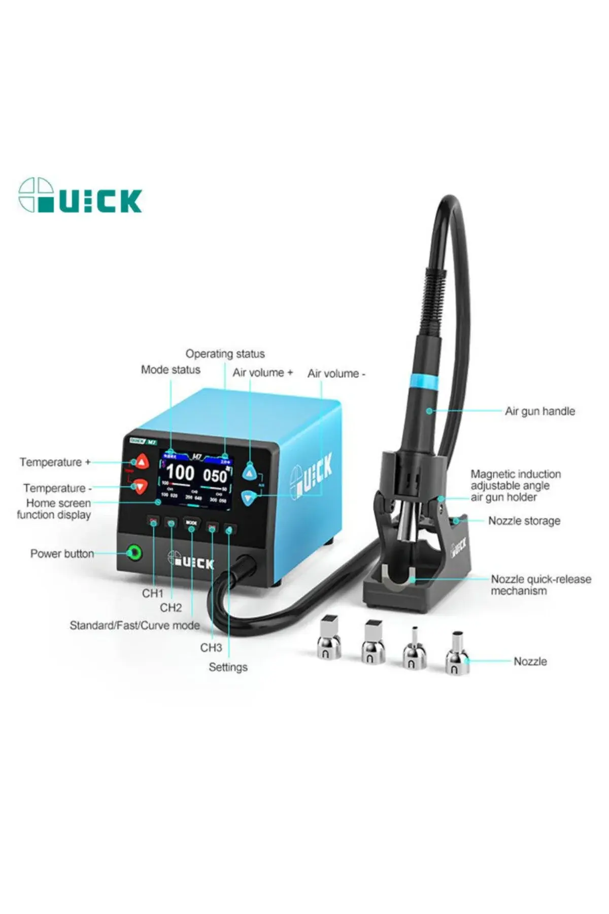 M7 1000W Sıcak Hava Lehim Sökme İstasyonu